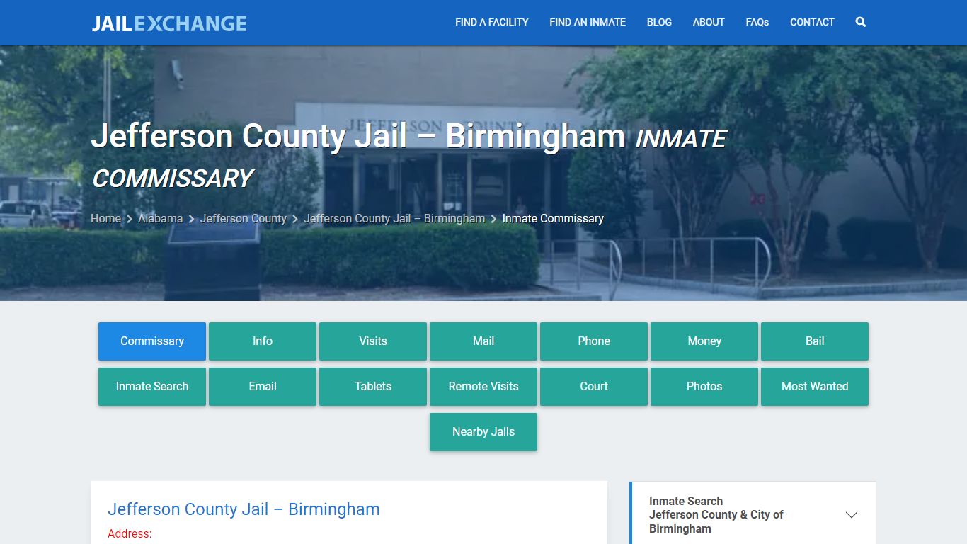 Jefferson County Jail – Birmingham Inmate Commissary