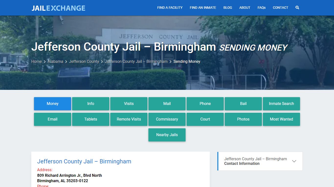 Send Money to Inmate - Jefferson County Jail – Birmingham, AL